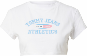 Tommy Jeans Tričko  modrá melírovaná / červená / biela