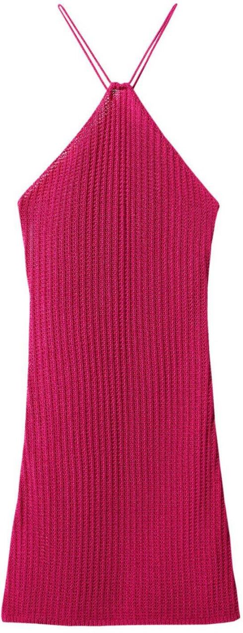 MANGO Pletené šaty  fuksia