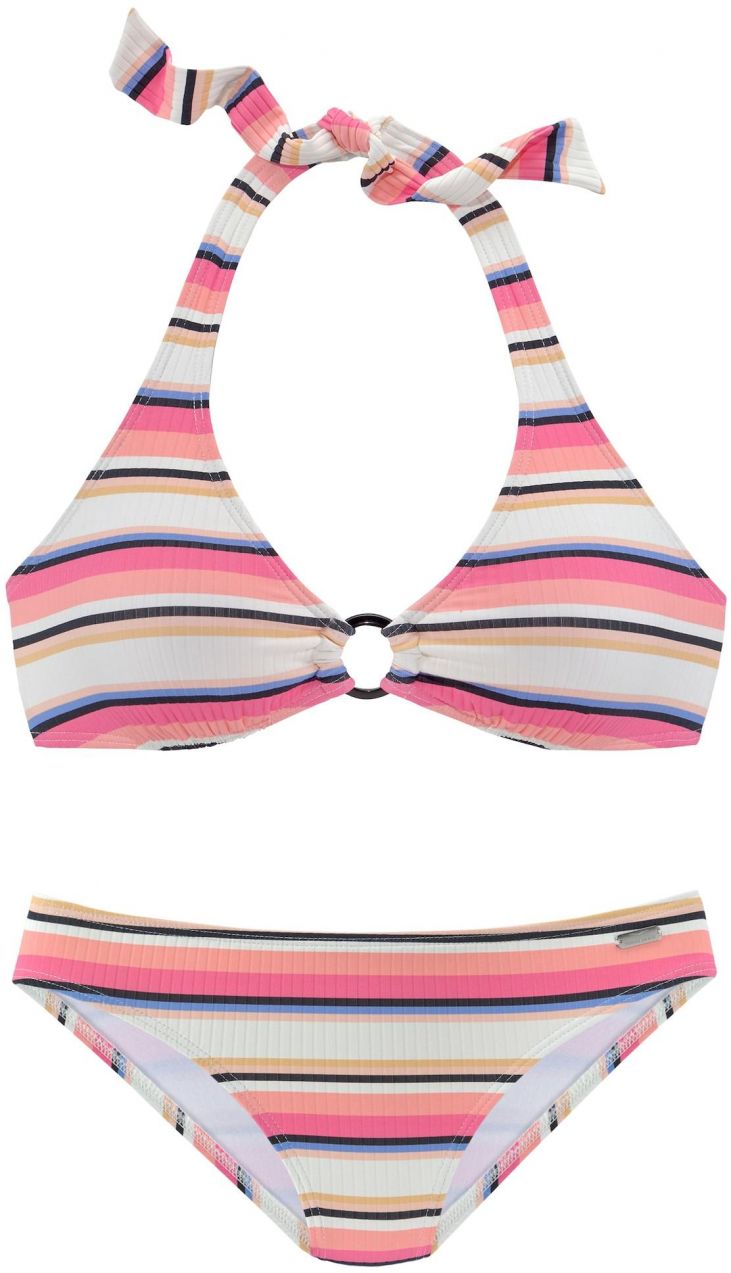 VENICE BEACH Bikiny  modrá / svetloružová / čierna / biela