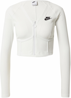Nike Sportswear Tepláková bunda  čierna / biela