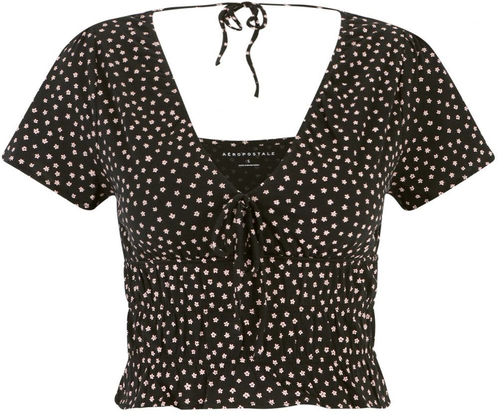 AÉROPOSTALE Tričko  pastelovo ružová / čierna