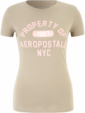 AÉROPOSTALE Tričko  svetlohnedá / ružová / biela