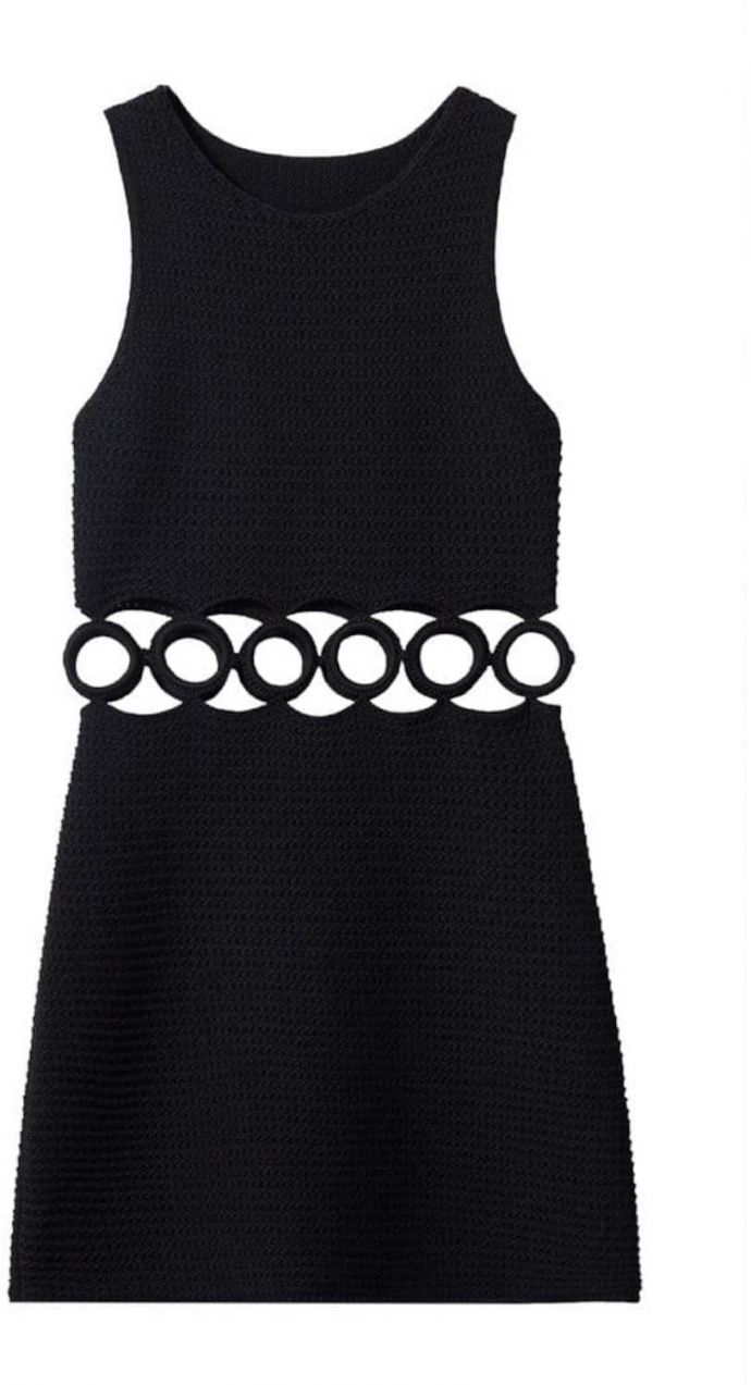 MANGO Pletené šaty  čierna