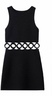 MANGO Pletené šaty  čierna