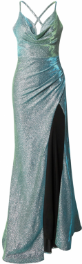 LUXUAR Večerné šaty  svetlomodrá / svetlozelená / strieborná