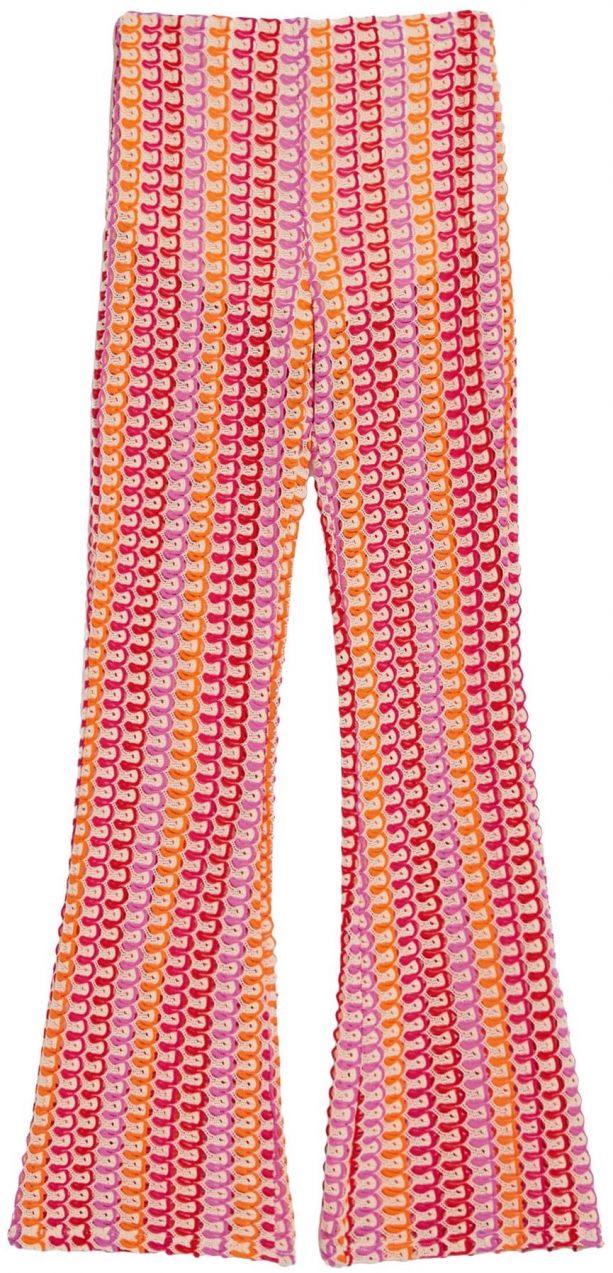 Bershka Nohavice  béžová / zlatá žltá / orchideová / červená