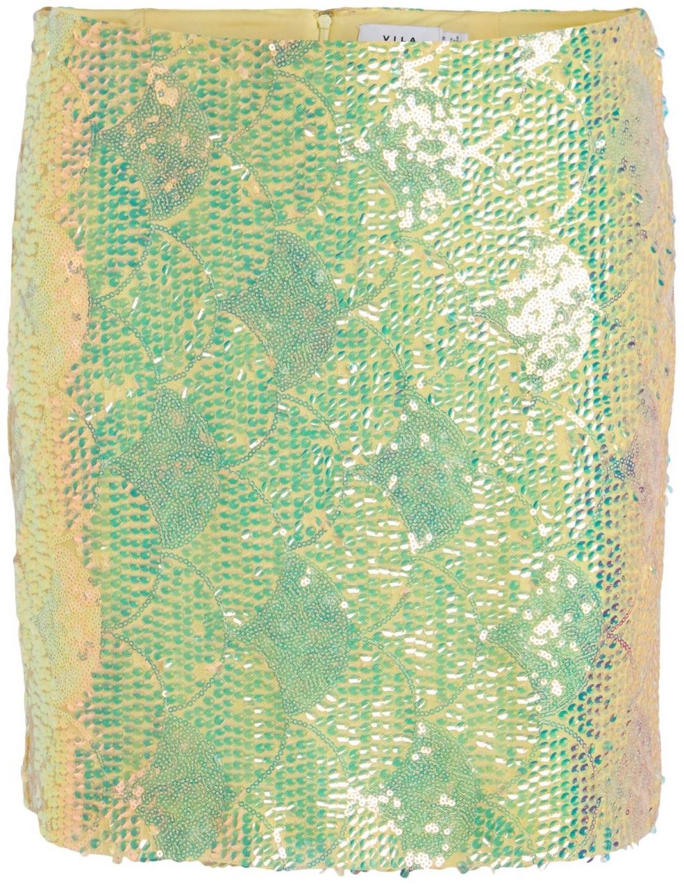 VILA Sukňa 'KYTIA'  limetková / trávovo zelená / biela