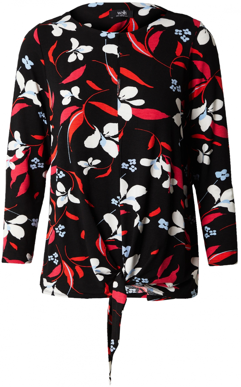 Wallis Tričko  svetlomodrá / ohnivo červená / čierna / biela