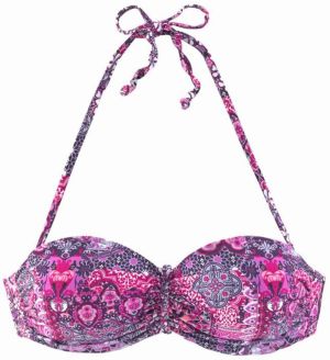 BUFFALO Bikinový top 'Happy'  baklažánová / ružová / ružová