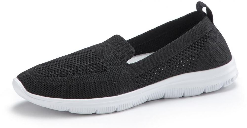 LASCANA Slip-on obuv  čierna