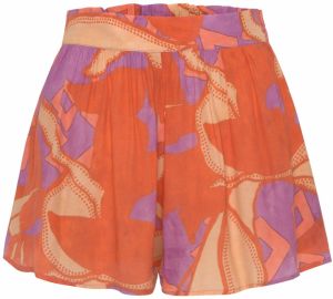 LASCANA Nohavice  fialová / oranžová / tmavooranžová