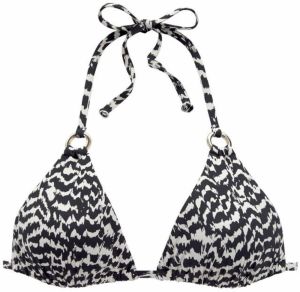 LASCANA Bikinový top  čierna / biela