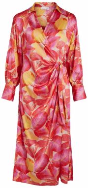 VILA Košeľové šaty 'Costanta'  oranžová / ružová / červená