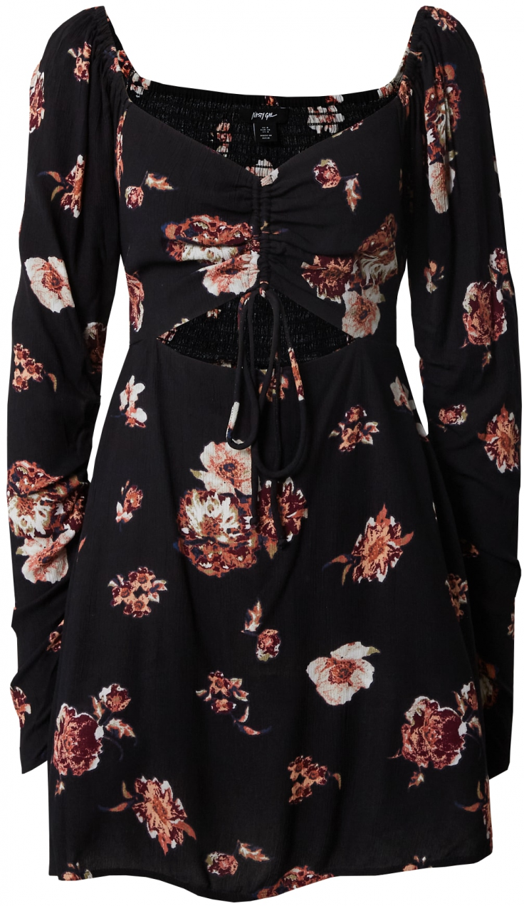 Nasty Gal Šaty  modrofialová / oranžová / čierna / biela