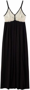 MANGO Letné šaty 'Eva'  čierna / šedobiela