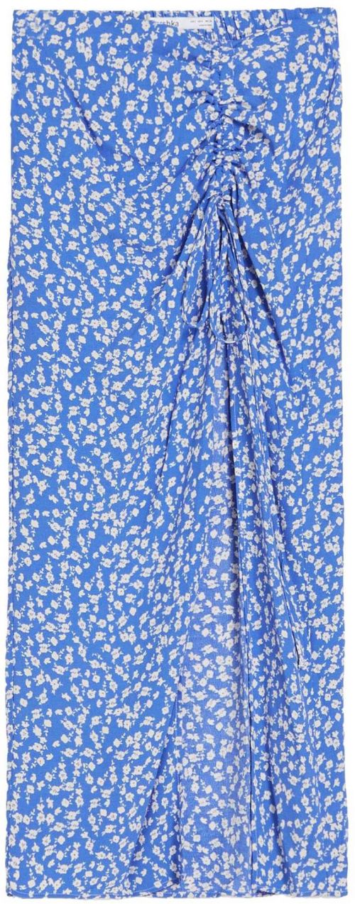 Bershka Sukňa  nebesky modrá / biela