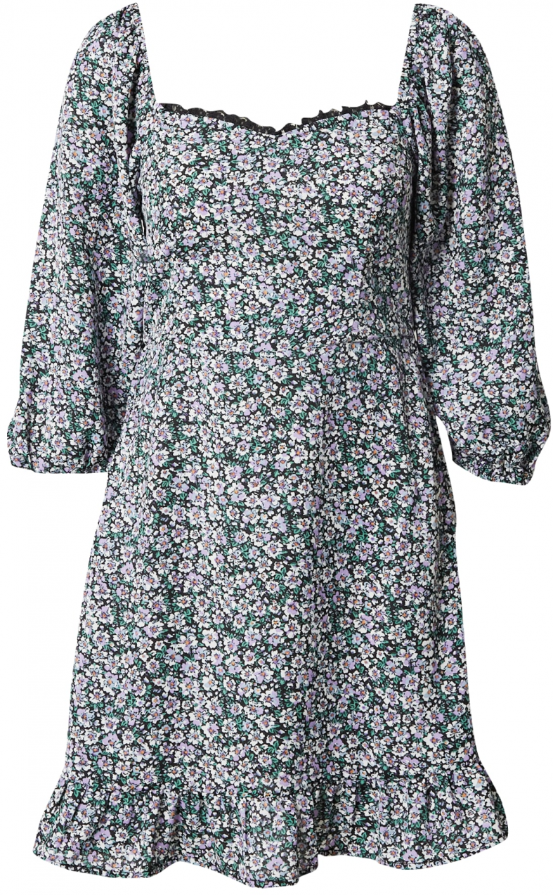 Dorothy Perkins Šaty  zelená / fialová / čierna / biela
