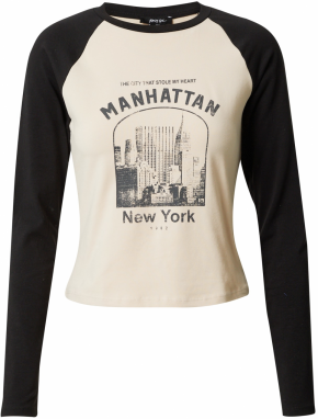 Nasty Gal Tričko 'Manhattan'  nebielená / antracitová / čierna