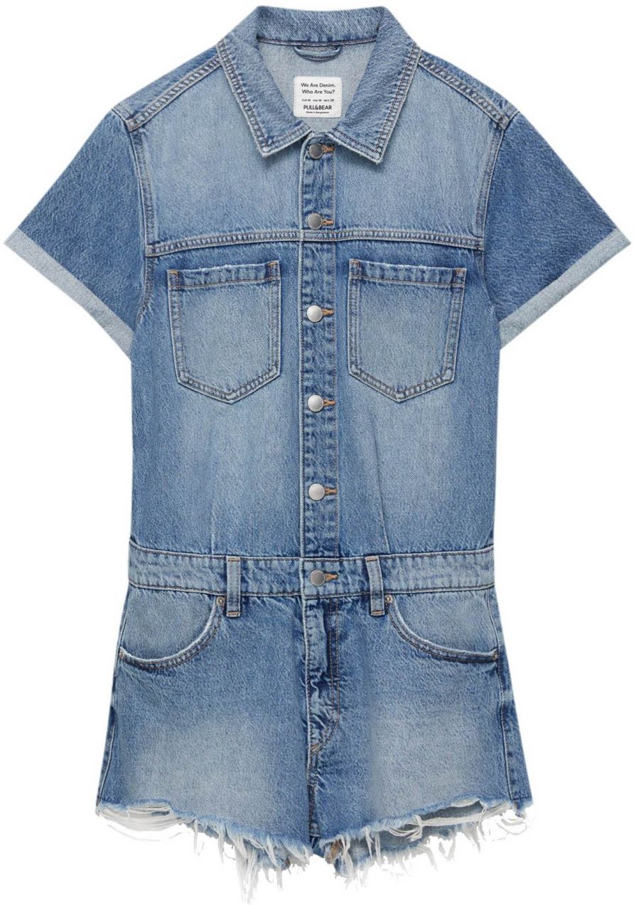 Pull&Bear Overal  modrá denim