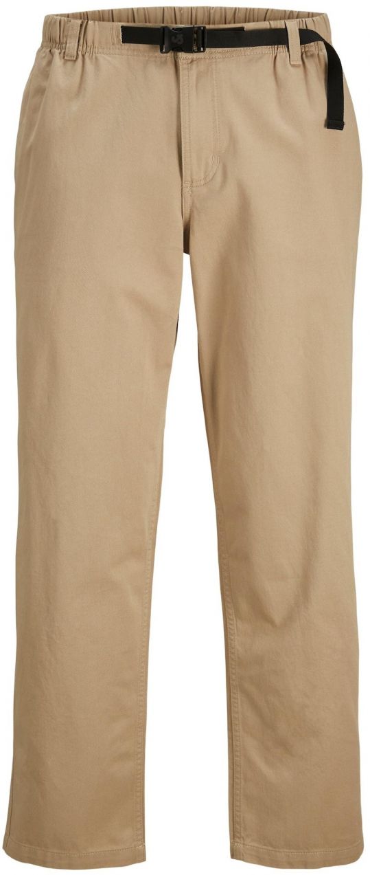JACK & JONES Nohavice 'BILL'  tmavobéžová / čierna / biela