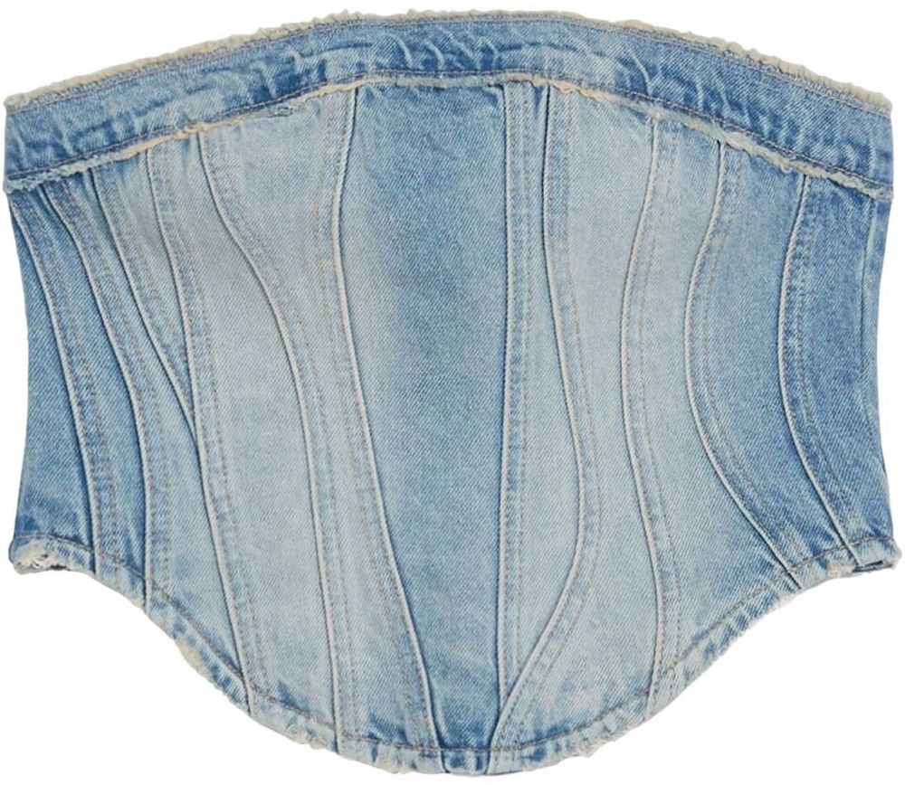 Bershka Top  modrá denim