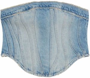 Bershka Top  modrá denim