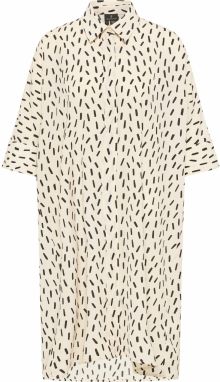 DreiMaster Klassik Košeľové šaty  čierna / biela ako vlna