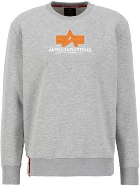 ALPHA INDUSTRIES Mikina  sivá melírovaná / oranžová / biela