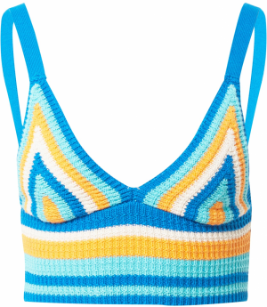 Gina Tricot Vyšívaný top 'Ellie'  nebesky modrá / svetlomodrá / žltá / biela