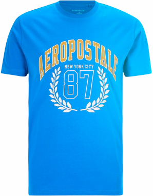 AÉROPOSTALE Tričko  modrá / medová / biela