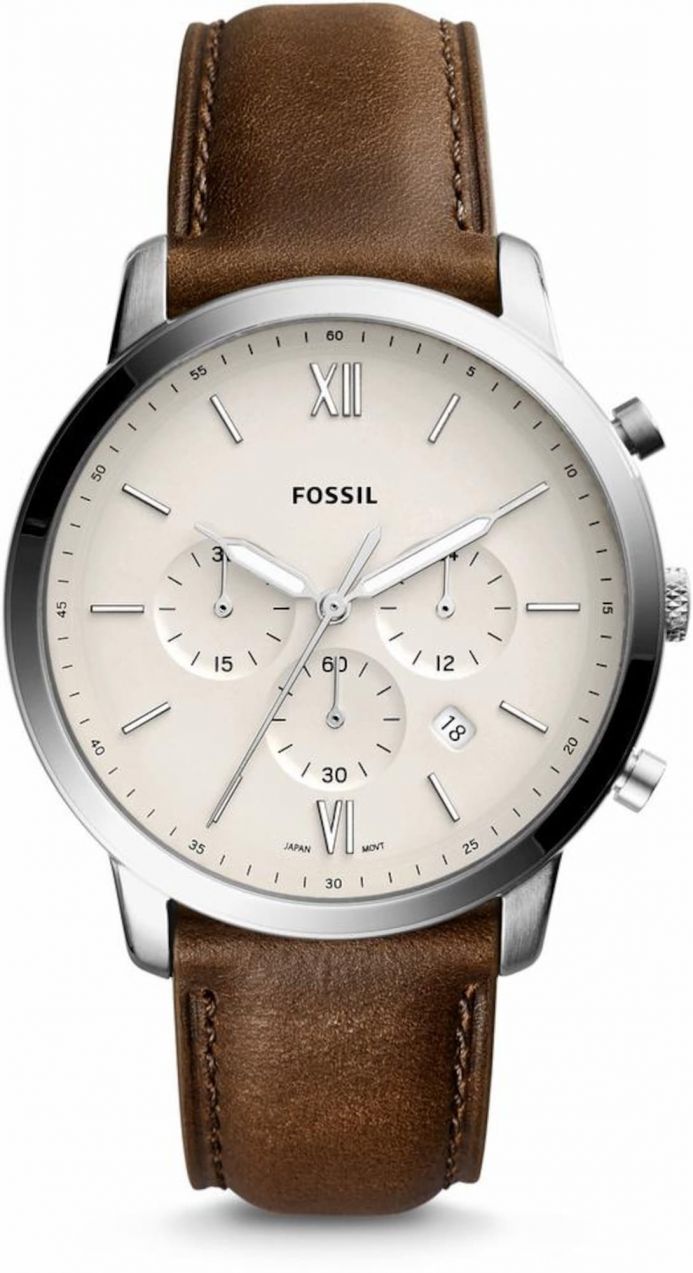 FOSSIL Analógové hodinky  svetlobéžová / hnedá / strieborná
