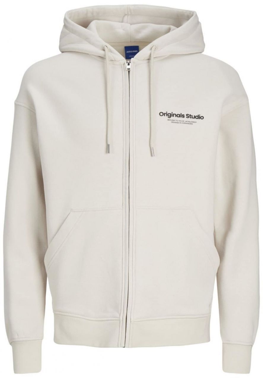 JACK & JONES Tepláková bunda 'Vesterbro'  béžová / čierna