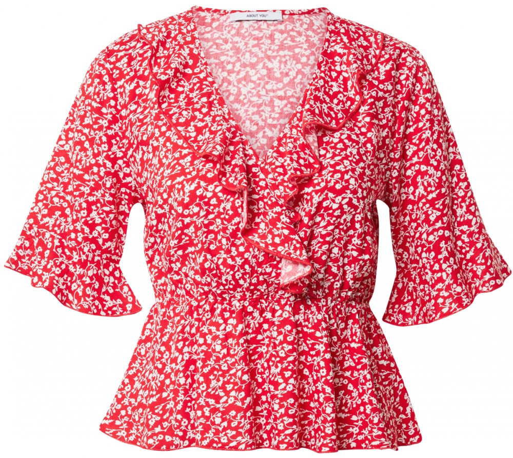 ABOUT YOU Tričko 'Tabea'  červená / biela