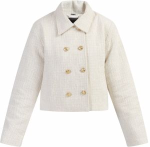 faina Prechodná bunda  svetlobéžová / biela melírovaná