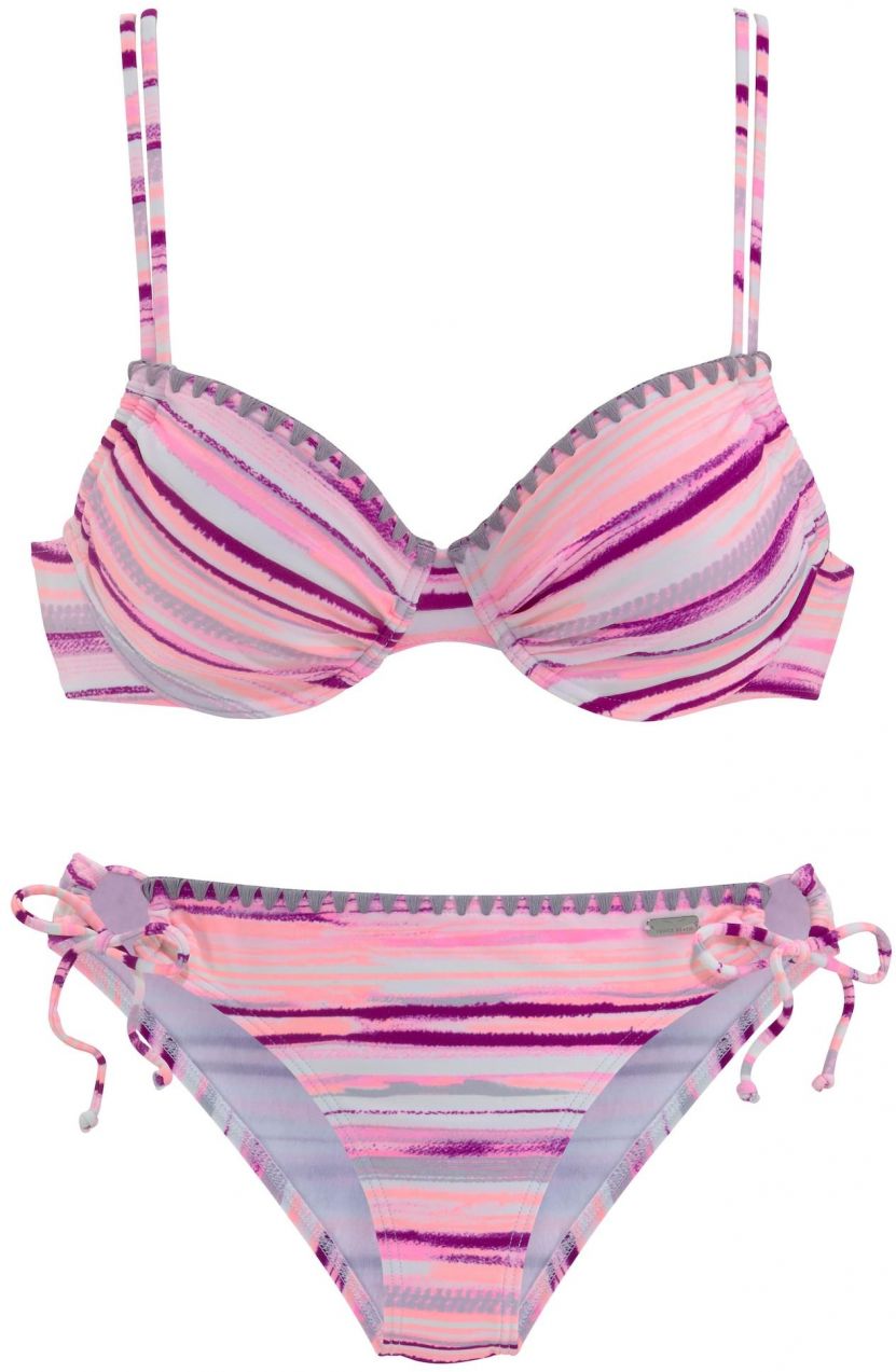 VENICE BEACH Bikiny  pastelovo modrá / tmavofialová / marhuľová