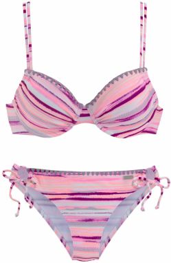 VENICE BEACH Bikiny  pastelovo modrá / tmavofialová / marhuľová