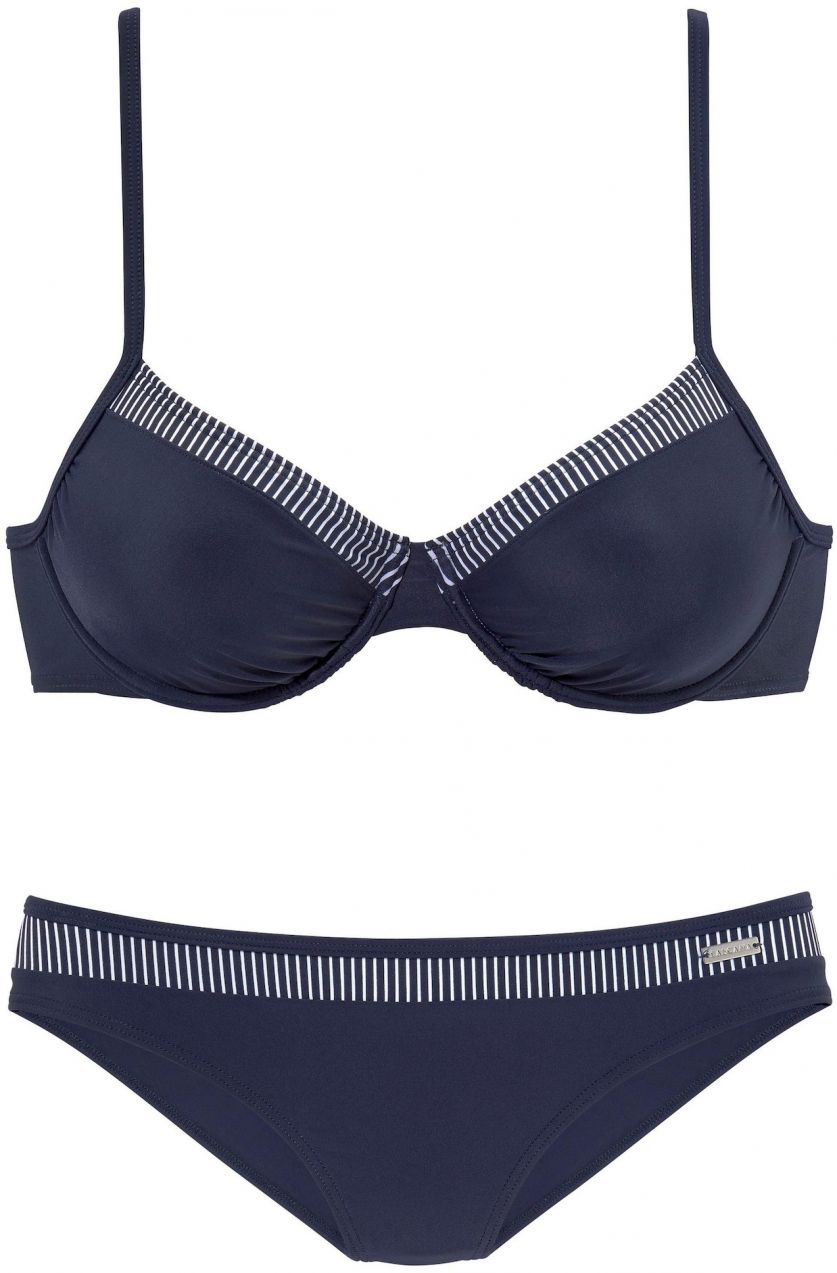 LASCANA Bikiny  námornícka modrá / biela