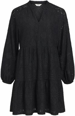 OBJECT Šaty 'Broderie Anglaise'  čierna