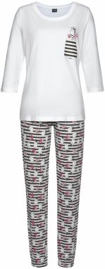 VIVANCE Pyžamo  čierna / biela