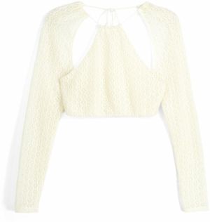 Bershka Sveter  biela ako vlna