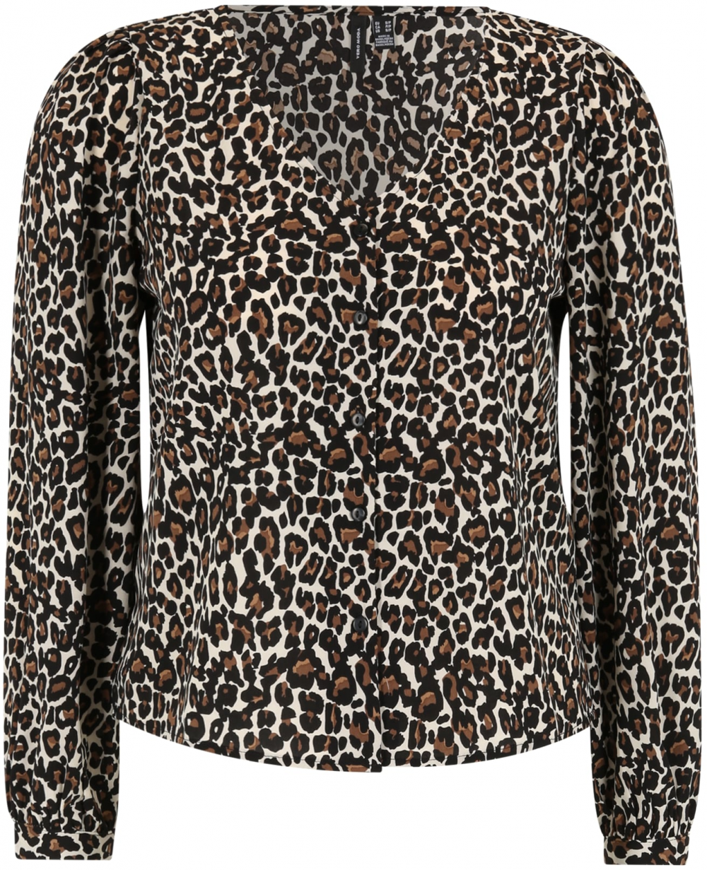 Vero Moda Petite Blúzka 'NAJA'  béžová / hnedá / čierna
