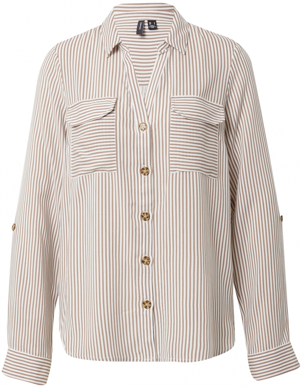 VERO MODA Blúzka 'Bumpy'  svetlohnedá / biela