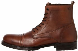 JACK & JONES Šnurovacie čižmy 'Shaun'  gaštanová