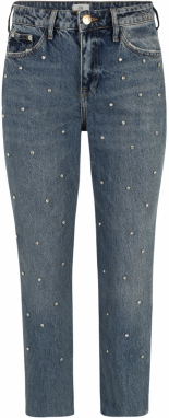 River Island Petite Džínsy 'BLING FETTY'  modrá denim / priehľadná