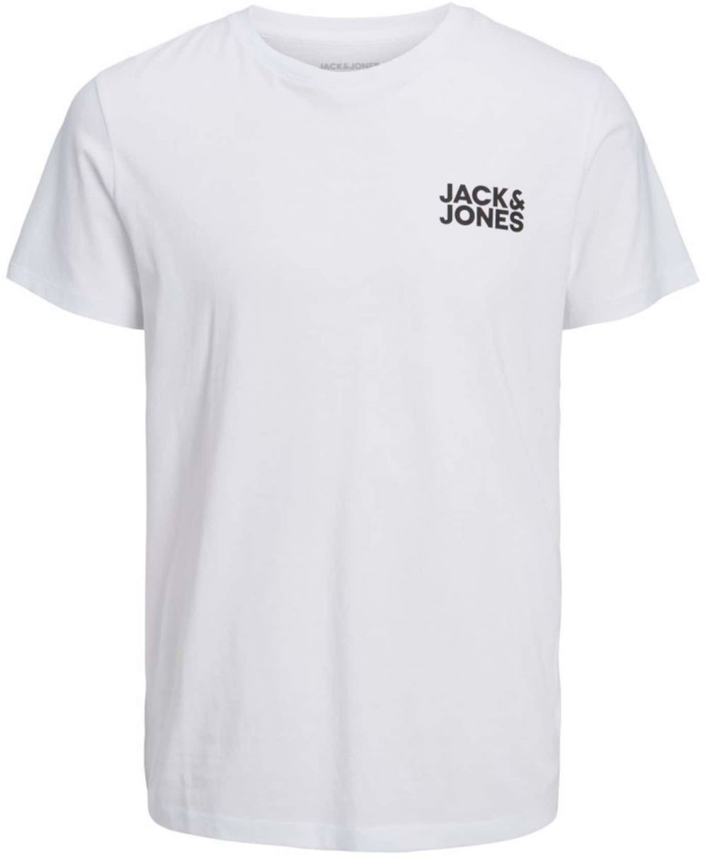 JACK & JONES Tričko  čierna / biela