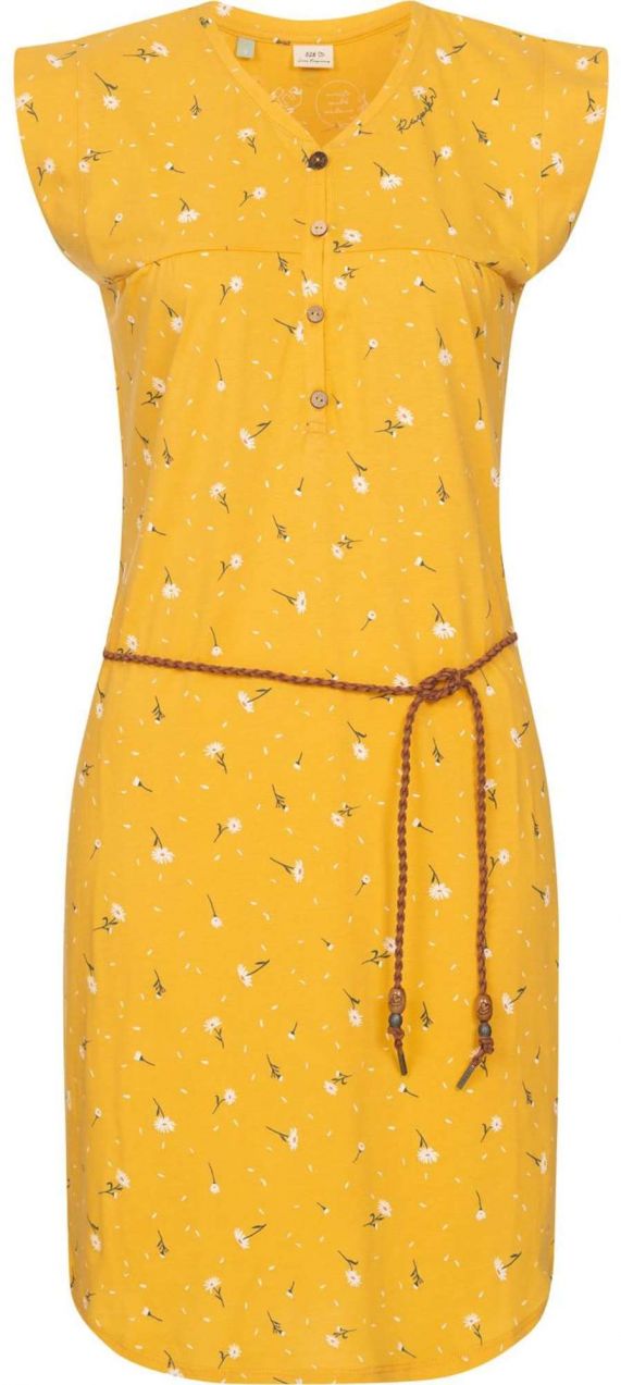 Ragwear Letné šaty 'Zofka'  tmavohnedá / žltá / biela