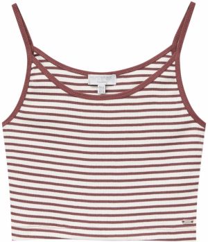 Pull&Bear Top  okrová / biela