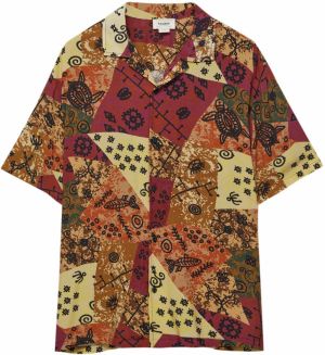 Pull&Bear Košeľa  okrová / zmiešané farby