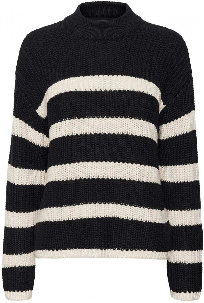 VERO MODA Sveter 'Hilda'  krémová / čierna