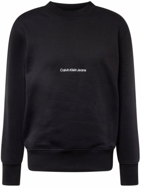 Calvin Klein Jeans Mikina 'Institutional'  čierna / biela